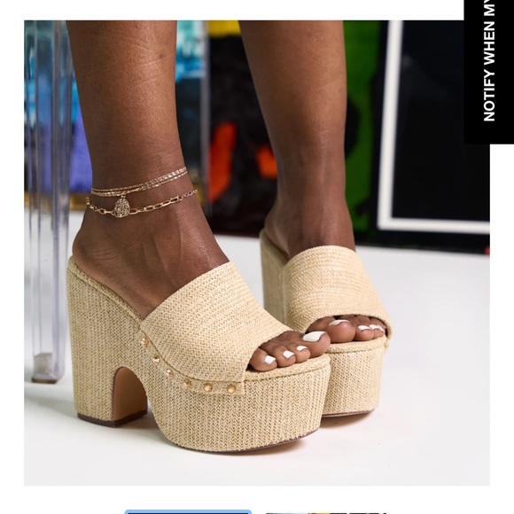 raffia wedge studded platform - modena - Picture 2 of 3